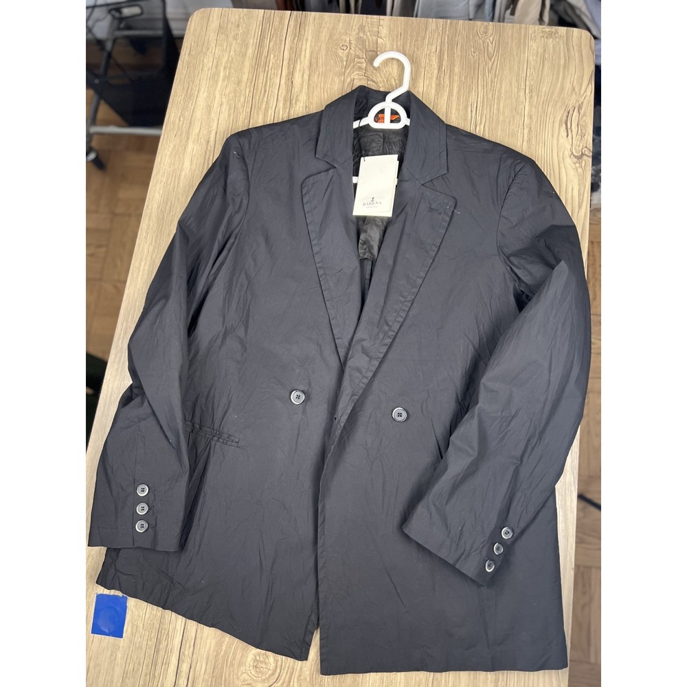 BARENA VENEZIA DOUBLE BRESTED JACKET BLACK SIZE IT50/US L RETAIL 890$